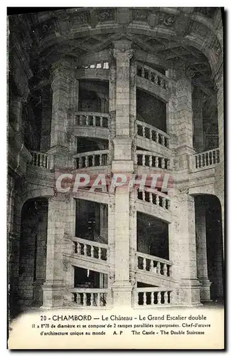 Cartes postales Chambord Le Chateau Le Grand Escalier Double