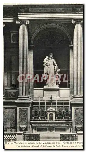 Cartes postales La Madeleine Chapelle St Vincent de Paul Groupe en Marbre Paris