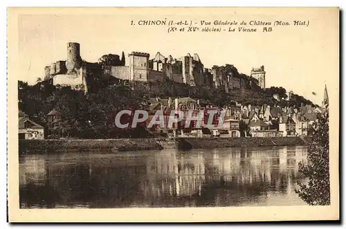 Ansichtskarte AK Chinon Vue Generale du Chateau