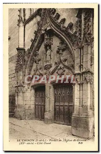 Ansichtskarte AK Chinon Portail de L Eglise St Etienne