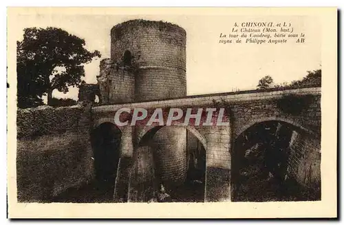 Ansichtskarte AK Chinon Le Chateau La Tour de Coudray