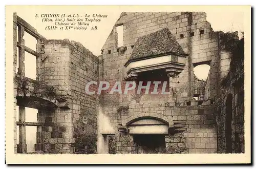 Cartes postales Chinon Le Chateau Salle des Trophees Chateau du Milieu