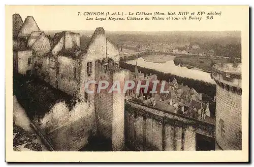 Cartes postales Chinon Le Chateau Les Logis Royaux Chateau du Milieu et Tour de Boissy