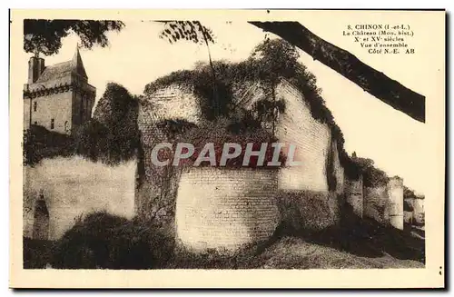 Cartes postales Chinon Le chateau Vue d ensemble