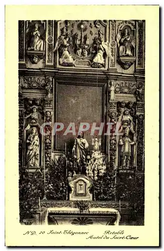 Cartes postales St Thegonnec Retable Autel du Sacre Coeur