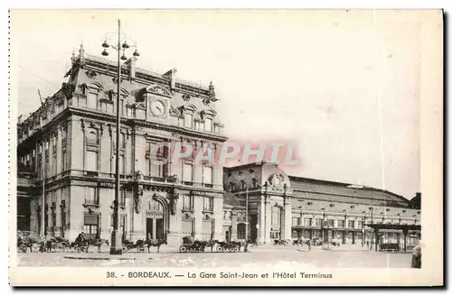 Cartes postales Bordeaux La Gare Saint Jean et L Hotel Terminus