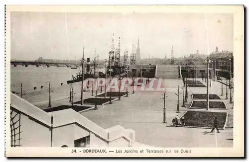 Ansichtskarte AK Bordeaux Les Jardins et Terrasses Sur les Quais