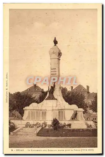 Cartes postales Sedan Le Monument aux morts pour la patrie 1914 1918 Militaria Coq