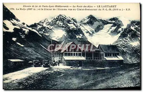 Ansichtskarte AK La Lautaret La Meije et le glacier de l homme vue du chalet restaurant du PLM