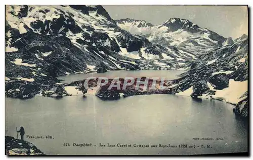 Cartes postales Dauphine Les lacs Carre et Cottepen aux Sept Laux