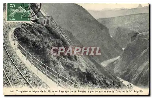 Cartes postales Dauphine Ligne de la Mure Passage de La Rivoire a Pic sur le Drac et le mt aiguille