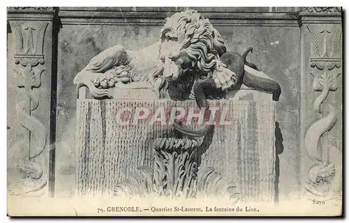 Ansichtskarte AK Grenoble Quartier St Laurent La Fontaine du Lion Serpent