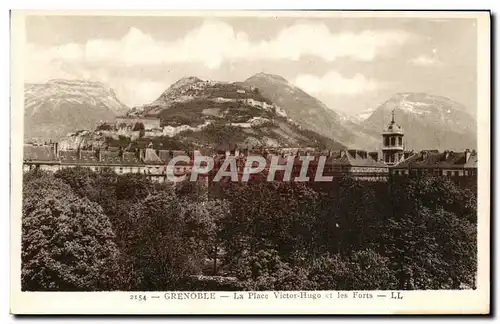 Cartes postales Grenoble La Place Victor Hugo et les forts