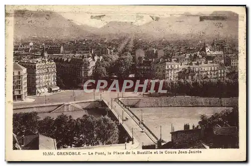 Ansichtskarte AK Grenoble Le Pont la Place de la Bastille et le Cours Jean Jaures