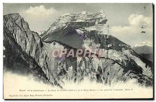 Cartes postales Massif de la Chartreuse et le Mont Blanc Vue prise de l emendra