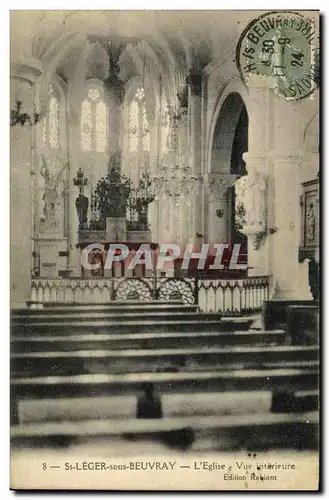 Cartes postales St Leger Sous Beuvray L Eglise Vue Interieure