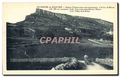 Cartes postales La Roche de Solutre Station Prehistorique animee