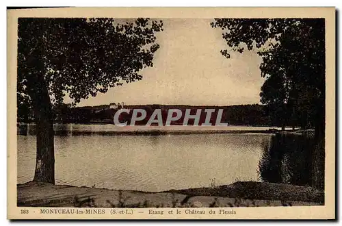 Ansichtskarte AK Montceau les Mines Etang et le Chateau du Plessis