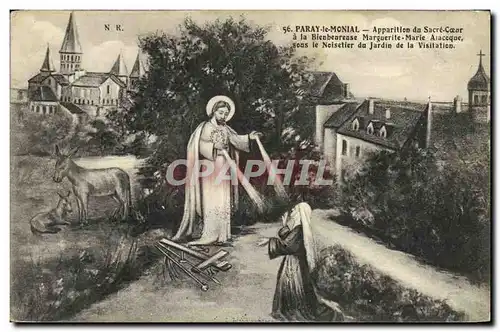 Cartes postales Paray le Monial Apparition du Sacre Coeur a la bienheureuse Marguerite Marie Alacoque