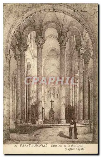 Ansichtskarte AK Paray le Monial Interieur de la Basilique d apres Sagot