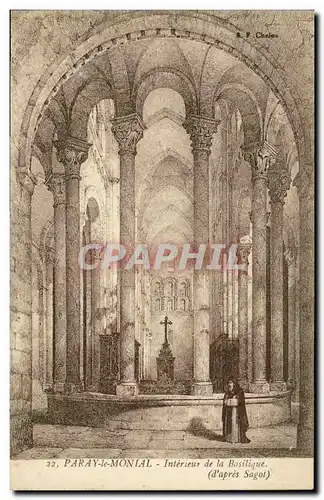 Cartes postales Paray le Monial Interieur de la Basilique d apres Sagot