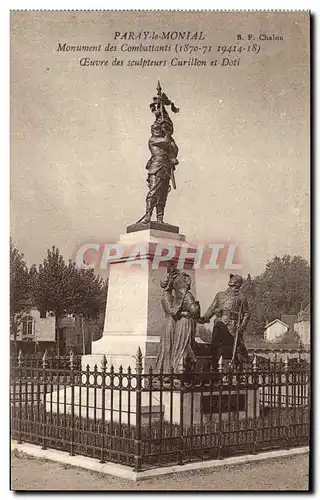 Cartes postales Paray le Monial Monument des Combattants Curillon et Doti Militaria