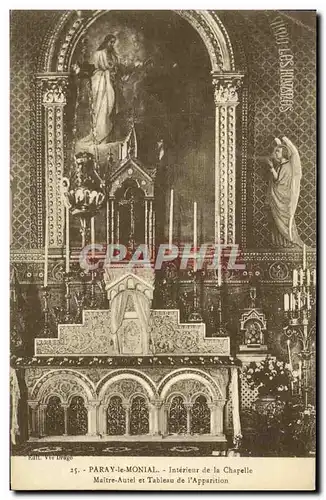 Ansichtskarte AK Paray le Monial Interieur de la Chapelle Maitre Autel et Tableau de l apparition