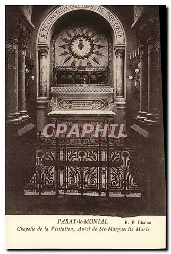 Cartes postales Paray le Monial Chapelle de la Visitation Autel de Ste Marguerite Marie