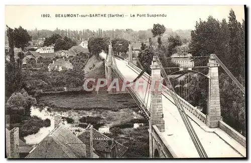 Ansichtskarte AK Beaumont Sur Sarthe Le Pont Suspendu
