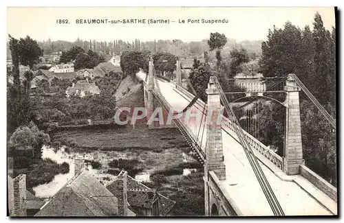 Cartes postales Beaumont Sur Sarthe Le Pont Suspendu