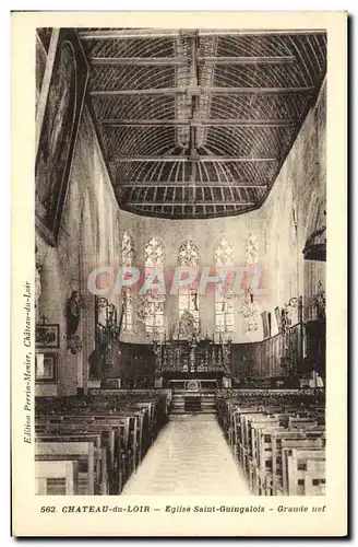 Cartes postales Chateau du Loir Eglise Saint Guingalois Grande nef