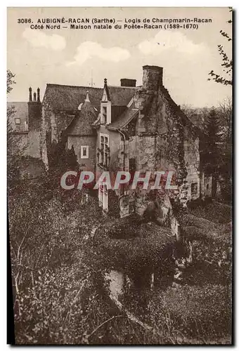 Cartes postales Aubigne Racan Logis de Champmarin Racan Maison natale du poete Racan