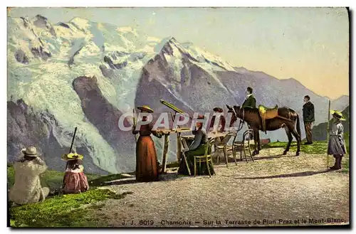 Cartes postales Chamonix Sur la terrasse du Plan Praz et le Mont Blanc