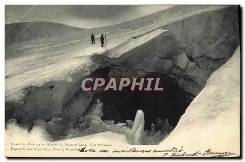 Ansichtskarte AK Massif du Pelvoux Glacier du Mont de Lans Une crevasse