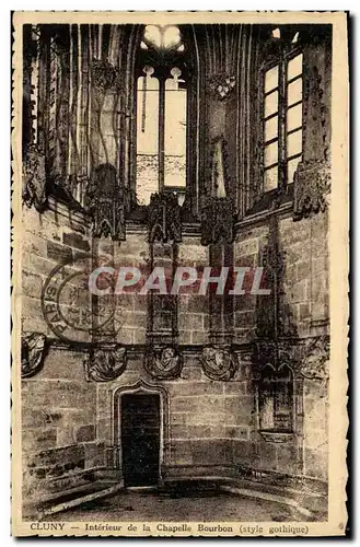 Ansichtskarte AK Cluny Interieur de la Chapelle Bourbon