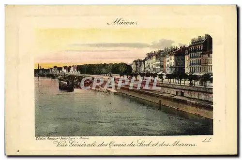 Ansichtskarte AK Macon Vue Generale des Quais du Sud et des Marans