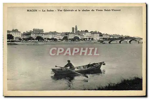 Cartes postales Macon Vue Generale et le clocher du Vieux St Vincent