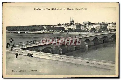 Cartes postales Macon Vue Generale et le Clocher Saint Pierre