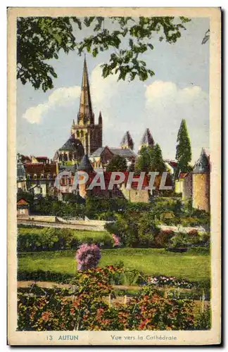 Cartes postales Autun Vue vers la Cathedrale