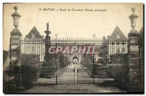 Cartes postales Autun Ecole de Calvalerie Entree principale Militaria