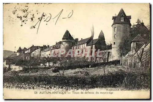 Ansichtskarte AK Autun Antique Tours de defense du moyen age