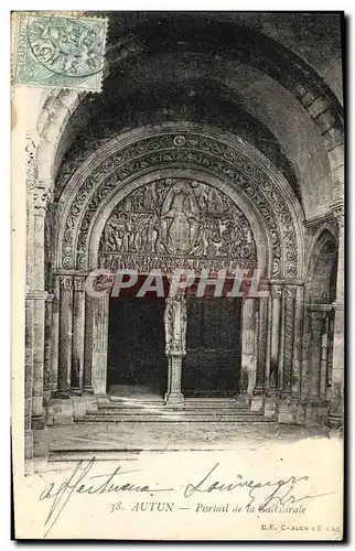 Cartes postales Autun Portail de la Cathedrale