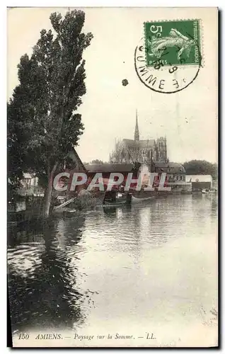 Ansichtskarte AK Amiens Paysage sur la Somme Bateau Peniche