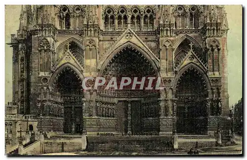 Cartes postales Amiens La Cathedrale carte toilee