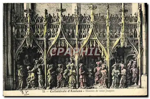 Cartes postales Cathedrale d Amiens Histroie de saint Jacques