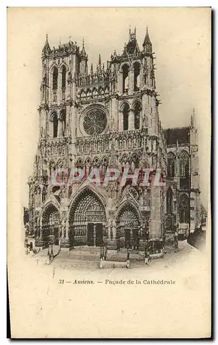 Cartes postales Amiens Facade de la Cathedrale