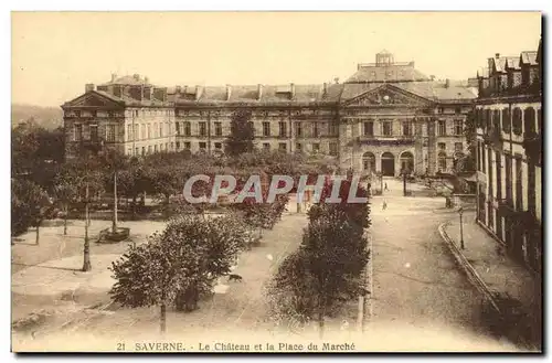 Cartes postales Saverne Le Chateau et la Place du Marche