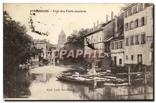 Ansichtskarte AK Strasbourg pres des Ponts Couverts