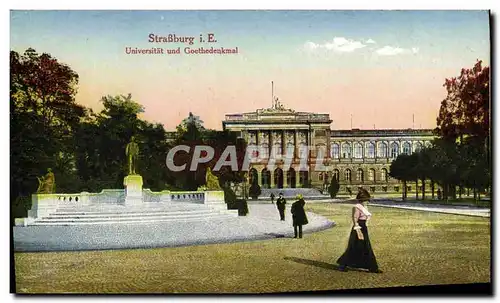 Cartes postales Strasbourg i E Universitat und Goethedenkmal