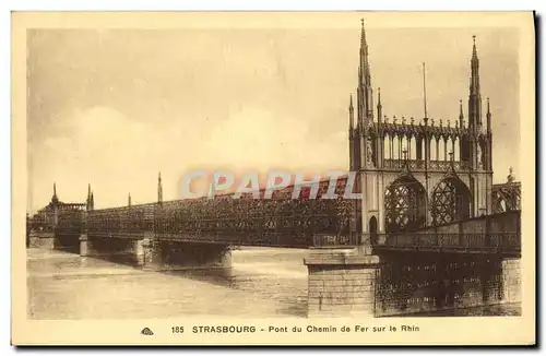 Ansichtskarte AK Strasbourg Pont du Chemin de Fer sur le Rhin